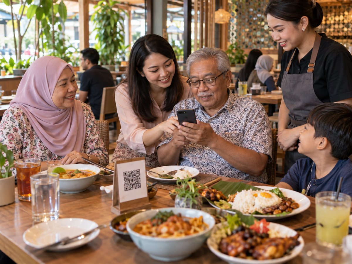 How can a restaurant make online ordering easier for families and older customers?