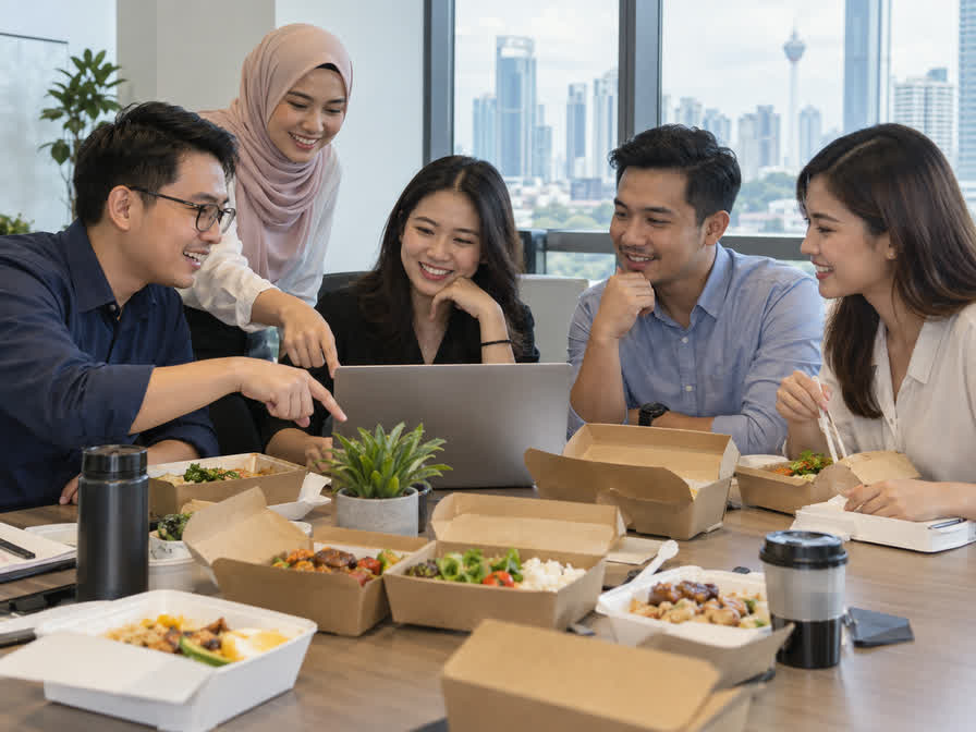 How can a group ordering system coordinate office lunch delivery?